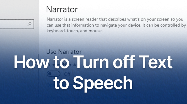 how to turn off text to speech